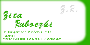 zita ruboczki business card